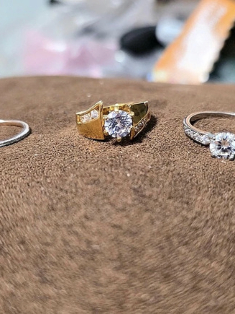 Three-Ring Set in Silver & Gold Used But In Great Condition